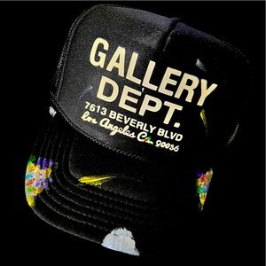 Black custom Gallery Dept paint trucker Hat